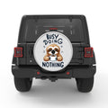 BUSY DOING NOTHING SILVER CARBON FIBER TIRE COVER