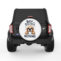 BUSY DOING NOTHING WHITE TIRE COVER