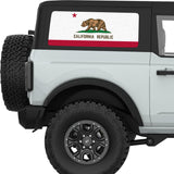 CALIFORNIA STATE FLAG QUARTER WINDOW DECAL FITS 2021+ FORD BRONCO 2 DOOR HARD TOP