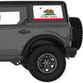 CALIFORNIA STATE FLAG QUARTER WINDOW DECAL FITS 2021+ FORD BRONCO 4 DOOR HARD TOP