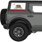 CALIFORNIA STATE FLAG QUARTER WINDOW DECAL FITS 2021+ FORD BRONCO 4 DOOR HARD TOP