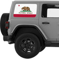 CALIFORNIA STATE FLAG QUARTER WINDOW DECAL FITS 2011-2018 JEEP WRANGLER 4 DOOR HARD TOP JKU