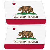 CALIFORNIA STATE FLAG QUARTER WINDOW DRIVER & PASSENGER DECALS