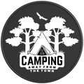 CAMPING AWAY FROM THE TOWN BLACK CARBON FIBER TIRE COVER
