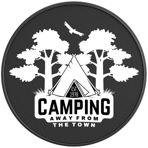 CAMPING AWAY FROM THE TOWN BLACK CARBON FIBER TIRE COVER
