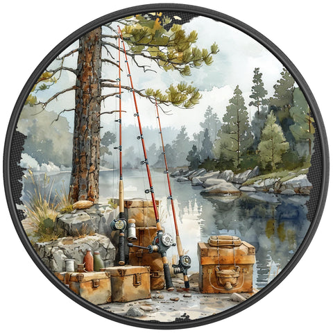 CAMPING FISHING RODS PEARL  WHITE CARBON FIBER TIRE COVER