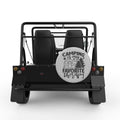 CAMPING IS MY FAVORITE THERAPY SILVER CARBON FIBER TIRE COVER FOR MOKE