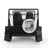CAMPING IS MY FAVORITE THERAPY WHITE CARBON FIBER TIRE COVER FOR MOKE