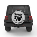 CAMPING IS MY THERAPY WHITE TIRE COVER