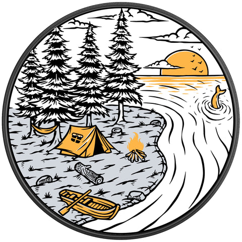 CAMPING LAKE VIEW PEARL  WHITE CARBON FIBER TIRE COVER