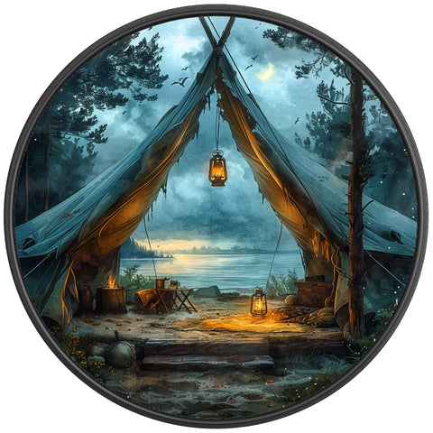 CAMPING LANTERN BLACK CARBON FIBER TIRE COVER