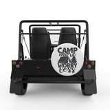CAMPING MORE WORRY LESS WHITE TIRE COVER FOR MOKE