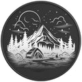 CAMPING SCENERY BLACK CARBON FIBER TIRE COVER