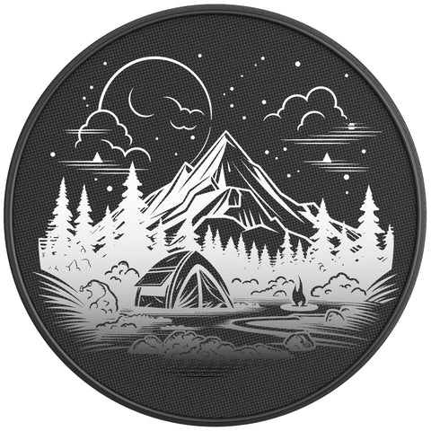 CAMPING SCENERY PEARL  WHITE CARBON FIBER TIRE COVER