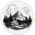 CAMPING SCENERY BLACK TIRE COVER