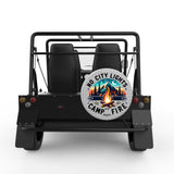 CAMP FIRE NIGHTS SILVER CARBON FIBER TIRE COVER FOR MOKE