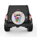 CANCER SUCKS IN EVERY COLOR SILVER CARBON FIBER TIRE COVER