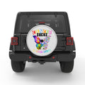 CANCER SUCKS IN EVERY COLOR SILVER CARBON FIBER TIRE COVER