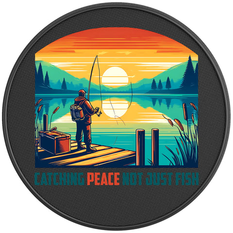 CATCHING PEACE PEARL  WHITE CARBON FIBER TIRE COVER