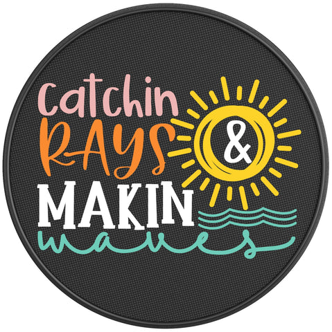 CATCHIN RAYS AND MAKIN WAVES BLACK CARBON FIBER TIRE COVER