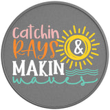 CATCHIN RAYS AND MAKIN WAVES SILVER CARBON FIBER TIRE COVER