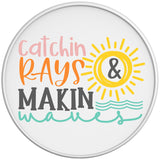 CATCHIN RAYS AND MAKIN WAVES WHITE TIRE COVER