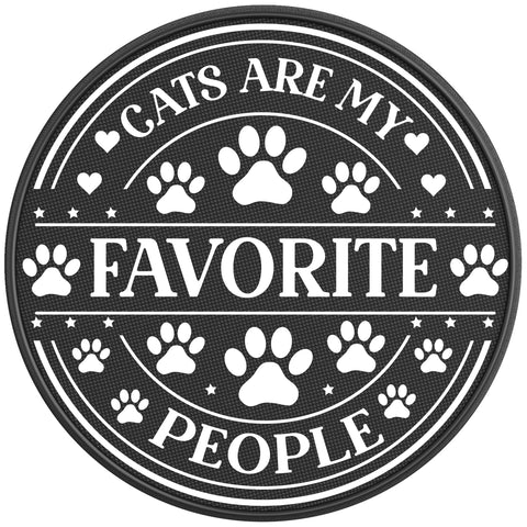 CATS ARE MY FAVORITE PEOPLE PEARL  WHITE CARBON FIBER TIRE COVER