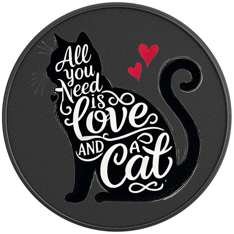 CAT ALL YOU NEED IS LOVE BLACK CARBON FIBER TIRE COVER