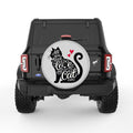 CAT ALL YOU NEED IS LOVE SILVER CARBON FIBER TIRE COVER