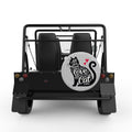 CAT ALL YOU NEED IS LOVE SILVER CARBON FIBER TIRE COVER FOR MOKE