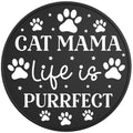 CAT MAMA LIFE IS PURRFECT BLACK TIRE COVER