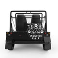 CAT MAMA LIFE IS PURRFECT BLACK CARBON FIBER TIRE COVER FOR MOKE