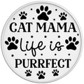 CAT MAMA LIFE IS PURRFECT WHITE TIRE COVER