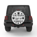 CAT MAMA LIFE IS PURRFECT BLACK TIRE COVER