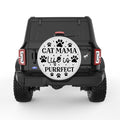 CAT MAMA LIFE IS PURRFECT PEARL  WHITE CARBON FIBER TIRE COVER