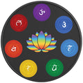 CHAKRAS AROUND LOTUS FLOWER BLACK CARBON FIBER TIRE COVER