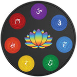 CHAKRAS AROUND LOTUS FLOWER BLACK TIRE COVER