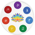 CHAKRAS AROUND LOTUS FLOWER PEARL  WHITE CARBON FIBER TIRE COVER
