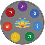 CHAKRAS AROUND LOTUS FLOWER SILVER CARBON FIBER TIRE COVER