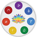 CHAKRAS AROUND LOTUS FLOWER WHITE TIRE COVER