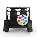 CHAKRAS AROUND LOTUS FLOWER WHITE TIRE COVER FOR MOKE