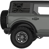 CHIHUAHUA US FLAG QUARTER WINDOW DECAL FITS 2021+ FORD BRONCO 4 DOOR HARD TOP