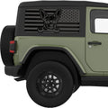 CHIHUAHUA US FLAG QUARTER WINDOW DECAL FITS 2011-2018 JEEP WRANGLER 2 DOOR HARD TOP JK