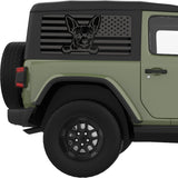 CHIHUAHUA US FLAG QUARTER WINDOW DECAL FITS 2011-2018 JEEP WRANGLER 2 DOOR HARD TOP JK