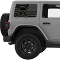 CHIHUAHUA US FLAG QUARTER WINDOW DECAL FITS 2011-2018 JEEP WRANGLER 4 DOOR HARD TOP JKU