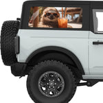 CHILLING SLOTH QUARTER WINDOW DECAL FITS 2021+ FORD BRONCO 2 DOOR HARD TOP