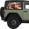 CHILLING SLOTH QUARTER WINDOW DECAL FITS 2011-2018 JEEP WRANGLER 2 DOOR HARD TOP JK