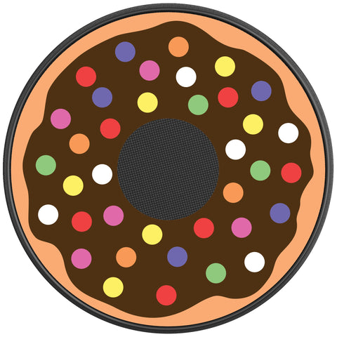 CHOCOLATE SPRINKLED DONUT PEARL  WHITE CARBON FIBER TIRE COVER