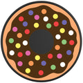 CHOCOLATE SPRINKLED DONUT BLACK TIRE COVER
