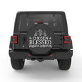 CHOSEN BLESSED FORGIVEN REDEEMED PEARL  WHITE CARBON FIBER TIRE COVER